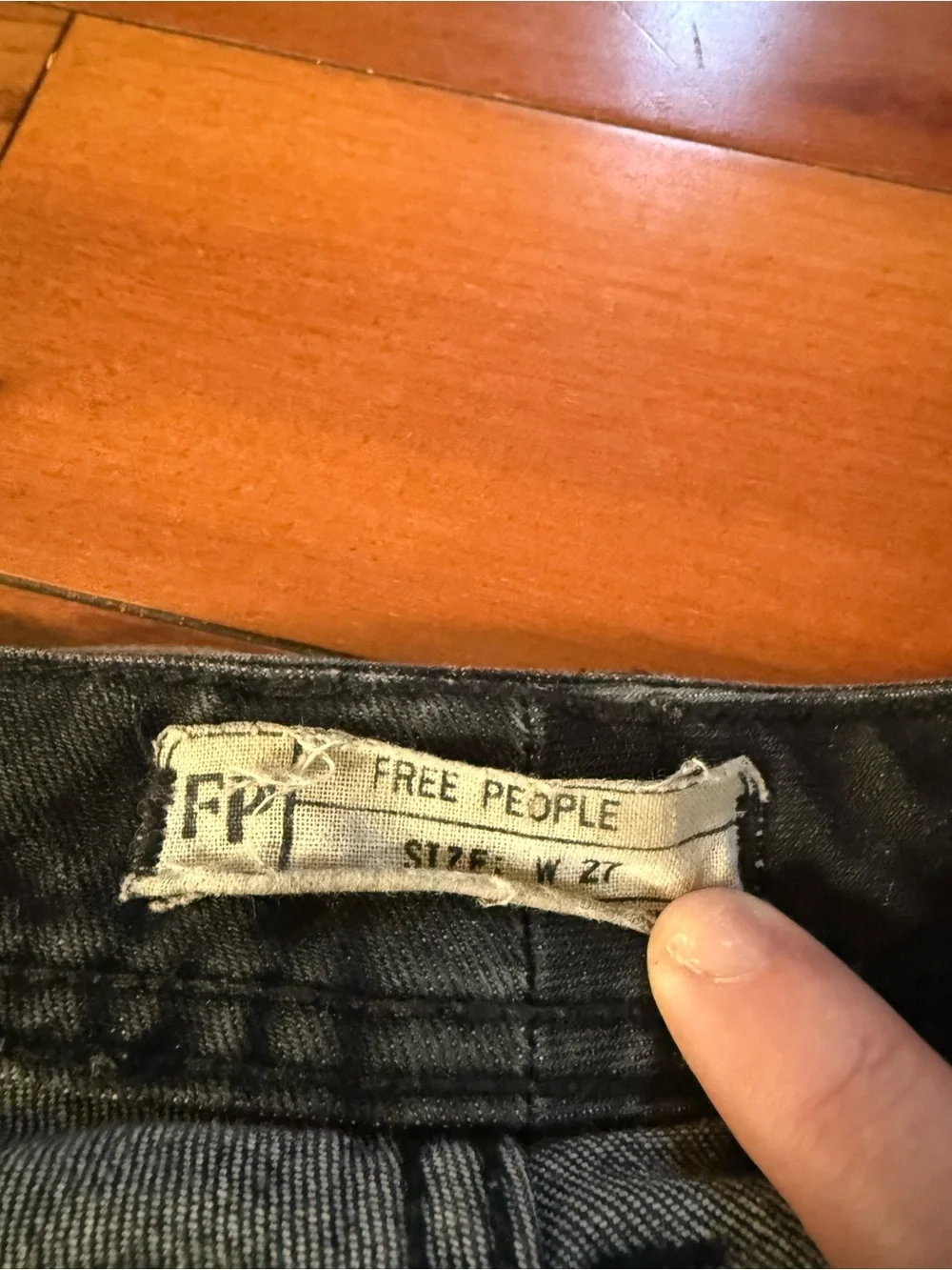 Free People Women's Black Distressed Jeans Size 27